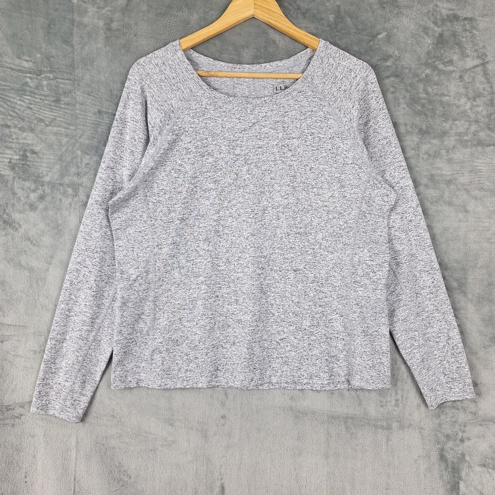 LL‎ Bean Top Womens XL Gray Swim Beach UPF 50 Sun Pullover Outdoor Long Sleeve
